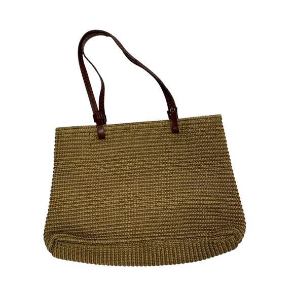 Carmen Raffia Basket Bag Tight weave Leather Straps - Picture 9 of 12